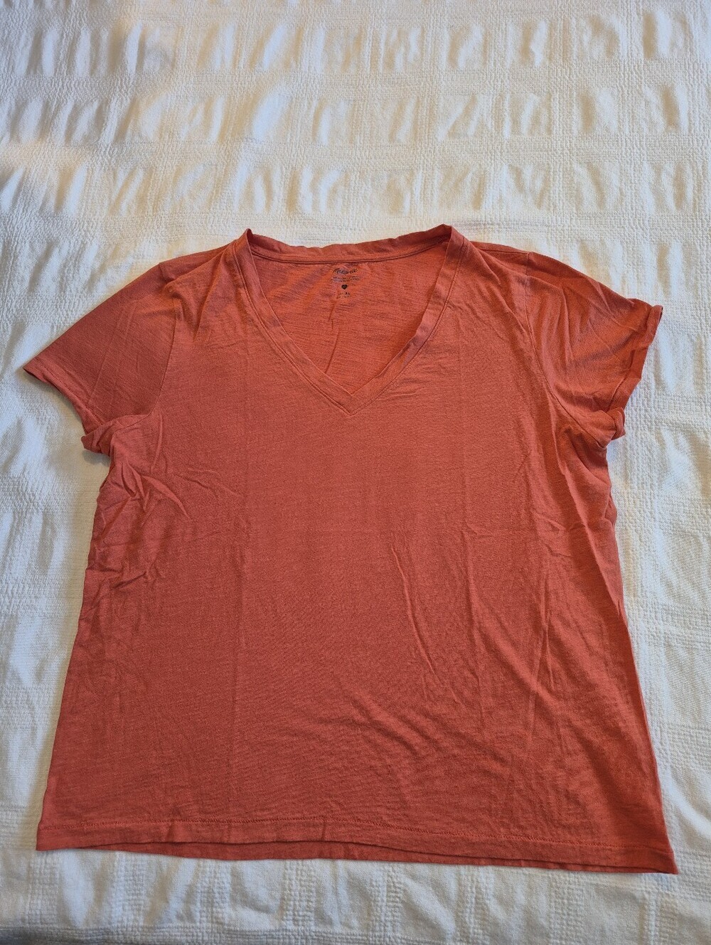 Madewell women's XL medium orange short sleeve shirt VGUC